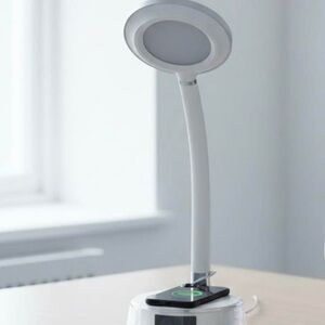 White LED Desk Lamp with Wireless Charging